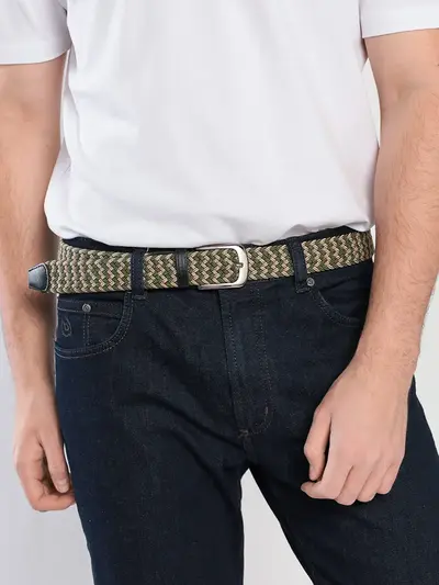 Ремень текстильный плетеный на пряжке